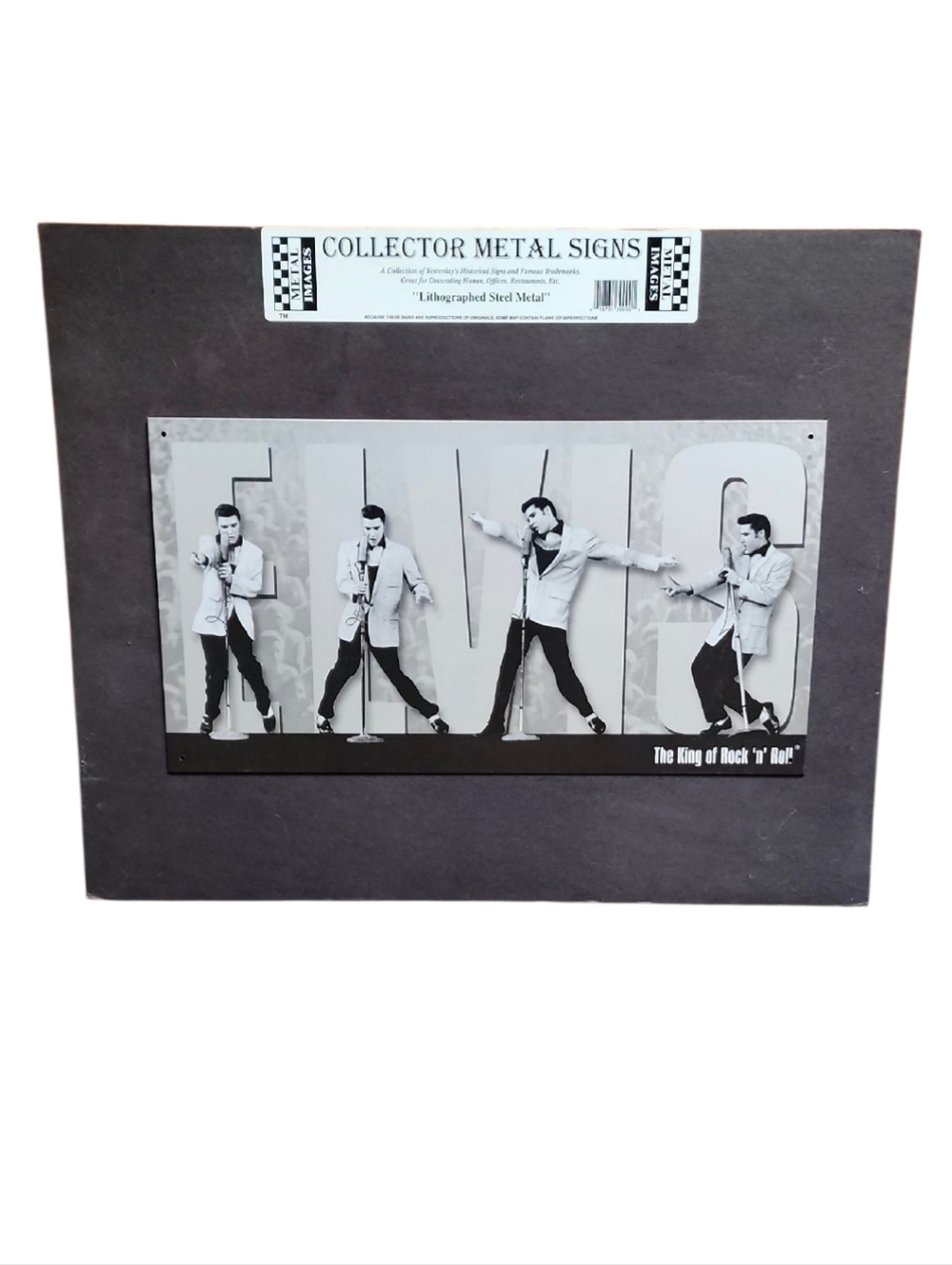 Elvis Presley Collector Metal Signs Lithographed Steel Metal Sign 1950's NWT